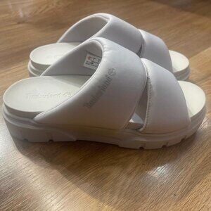 TIMBERLAND WOMEN'S GREYFIELD SANDAL SLIDE SANDAL WHITE KNIT A2N21-EAC ALL SIZES